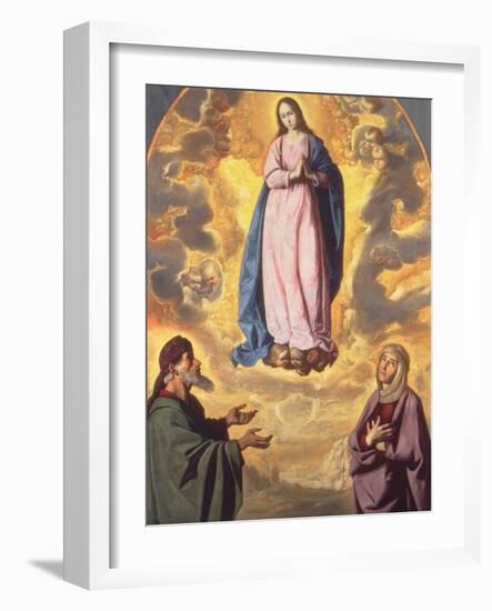 The Immaculate Conception with Saint Joachim and Saint Anne, C.1638-40-Francisco de Zurbaran-Framed Giclee Print