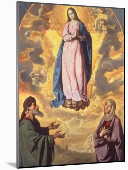 The Immaculate Conception with Saint Joachim and Saint Anne, C.1638-40-Francisco de Zurbaran-Mounted Giclee Print