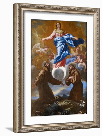 The Immaculate Conception with Saints Francis of Assisi and Anthony of Padua, 1650-Giovanni Benedetto Castiglione-Framed Giclee Print