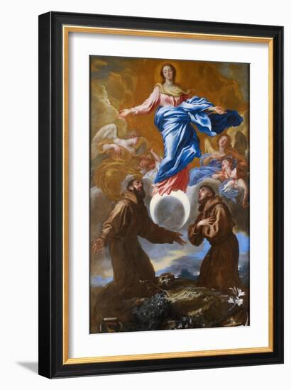 The Immaculate Conception with Saints Francis of Assisi and Anthony of Padua, 1650-Giovanni Benedetto Castiglione-Framed Giclee Print