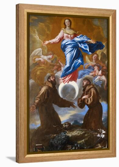 The Immaculate Conception with Saints Francis of Assisi and Anthony of Padua, 1650-Giovanni Benedetto Castiglione-Framed Premier Image Canvas