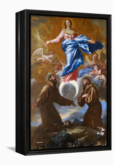 The Immaculate Conception with Saints Francis of Assisi and Anthony of Padua, 1650-Giovanni Benedetto Castiglione-Framed Premier Image Canvas