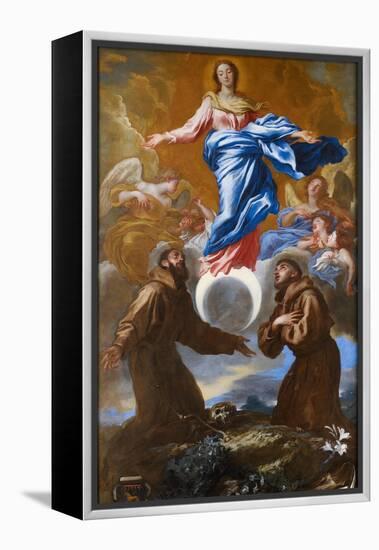 The Immaculate Conception with Saints Francis of Assisi and Anthony of Padua, 1650-Giovanni Benedetto Castiglione-Framed Premier Image Canvas