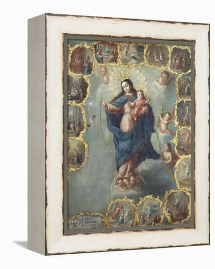 The Immaculate Conception with the Fifteen Mysteries of the Rosary-Miguel Cabrera-Framed Premier Image Canvas