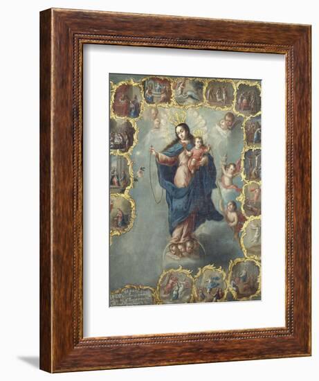 The Immaculate Conception with the Fifteen Mysteries of the Rosary-Miguel Cabrera-Framed Giclee Print