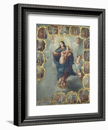 The Immaculate Conception with the Fifteen Mysteries of the Rosary-Miguel Cabrera-Framed Giclee Print