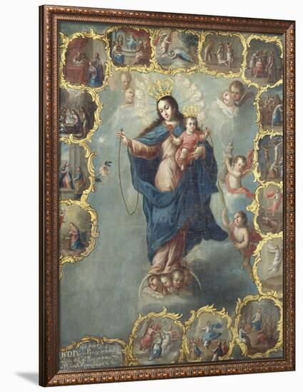 The Immaculate Conception with the Fifteen Mysteries of the Rosary-Miguel Cabrera-Framed Giclee Print