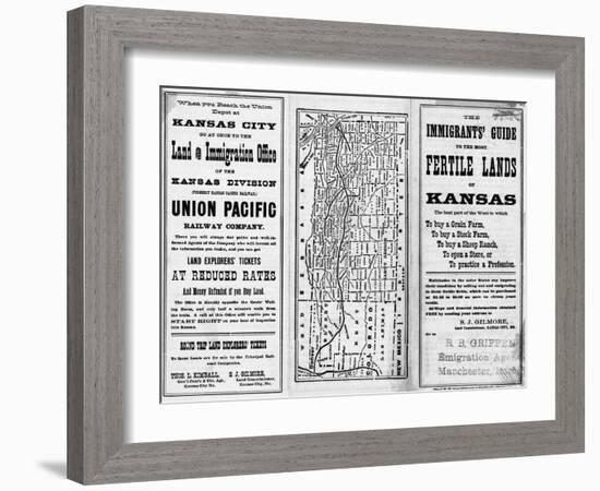 The Immigrants' Guide to the Most Fertile Lands of Kansas Pamphlet-null-Framed Giclee Print