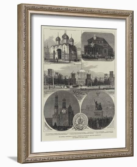 The Imperial Coronation at Moscow, Cathedrals and Palaces, with the Illuminations-null-Framed Giclee Print