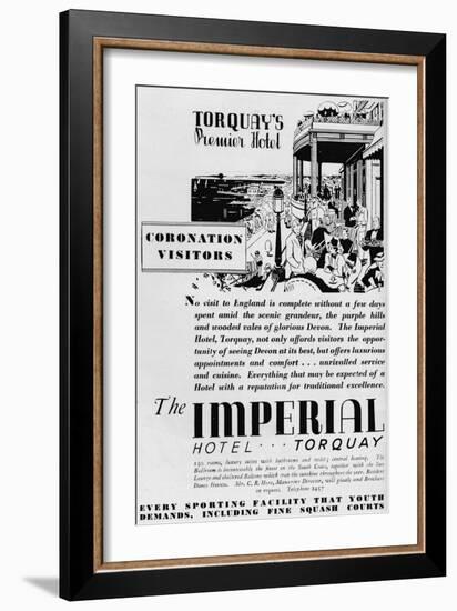 The Imperial Hotel, Torquay, 1937-null-Framed Giclee Print