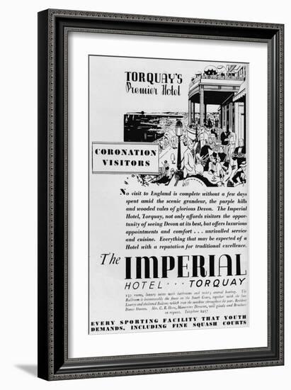 The Imperial Hotel, Torquay, 1937-null-Framed Giclee Print