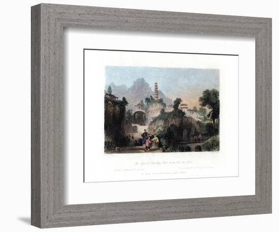 The Imperial Travelling Palace at the Hoo-Kew-Shan, China, C1840-J Sands-Framed Giclee Print