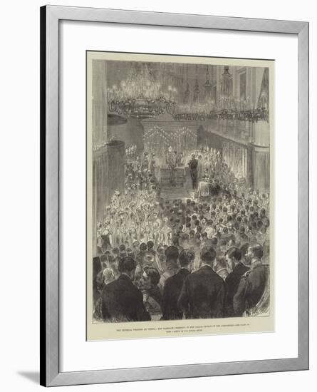 The Imperial Wedding at Vienna, the Marriage Ceremony in the Palace Church of the Augustines-null-Framed Giclee Print