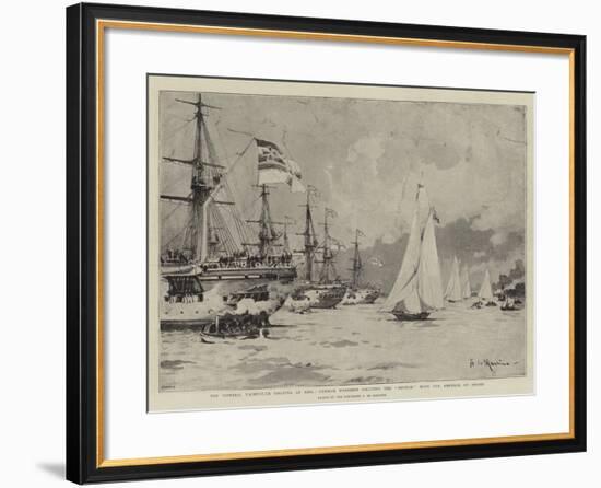 The Imperial Yacht-Club Regatta at Kiel-Eduardo de Martino-Framed Giclee Print