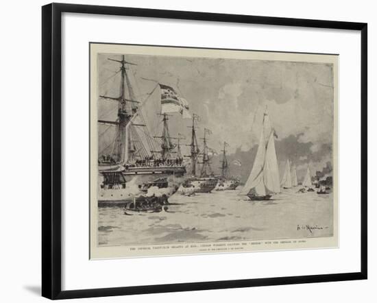 The Imperial Yacht-Club Regatta at Kiel-Eduardo de Martino-Framed Giclee Print