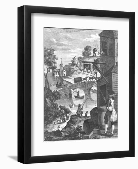 The Importance of Knowing Perspective, 18th Century-William Hogarth-Framed Giclee Print