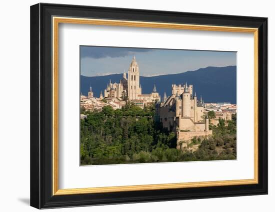 The Imposing Gothic Cathedral and the Alcazar of Segovia, Castilla Y Leon, Spain, Europe-Martin Child-Framed Photographic Print