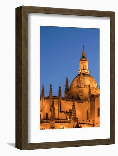 The Imposing Gothic Cathedral of Segovia at Night, Segovia, Castilla Y Leon, Spain, Europe-Martin Child-Framed Photographic Print