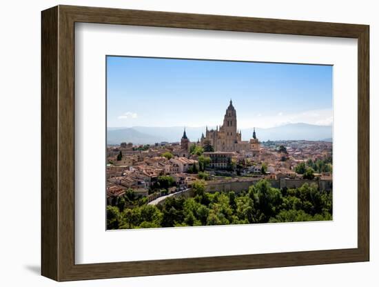 The Imposing Gothic Cathedral of Segovia Dominates the City, Segovia, Castilla Y Leon, Spain-Martin Child-Framed Photographic Print