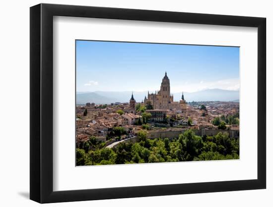 The Imposing Gothic Cathedral of Segovia Dominates the City, Segovia, Castilla Y Leon, Spain-Martin Child-Framed Photographic Print