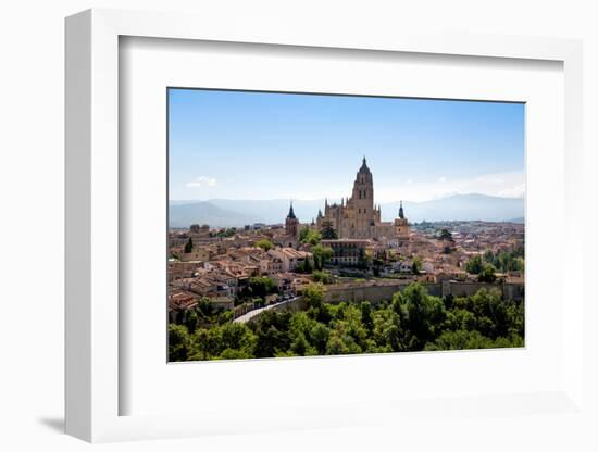 The Imposing Gothic Cathedral of Segovia Dominates the City, Segovia, Castilla Y Leon, Spain-Martin Child-Framed Photographic Print