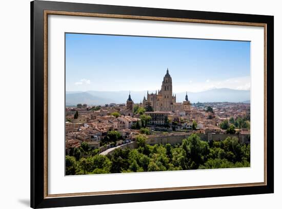 The Imposing Gothic Cathedral of Segovia Dominates the City, Segovia, Castilla Y Leon, Spain-Martin Child-Framed Photographic Print