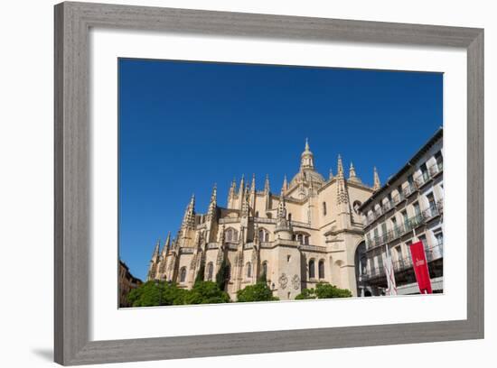The Imposing Gothic Cathedral of Segovia from Plaza Mayor, Segovia, Castilla Y Leon, Spain, Europe-Martin Child-Framed Photographic Print