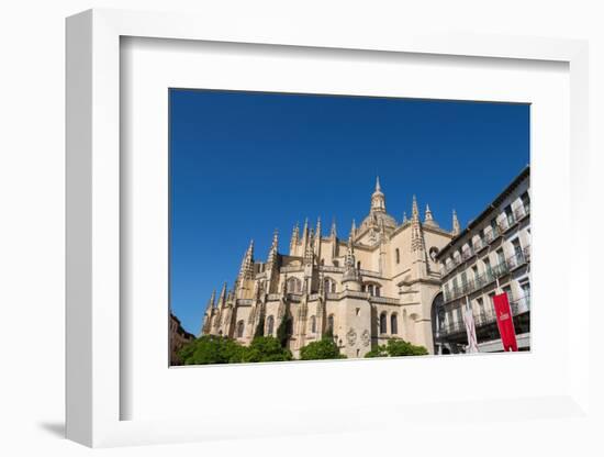 The Imposing Gothic Cathedral of Segovia from Plaza Mayor, Segovia, Castilla Y Leon, Spain, Europe-Martin Child-Framed Photographic Print