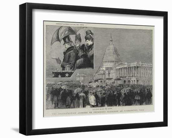 The Inauguration Address of President Harrison, at Washington, Usa-null-Framed Giclee Print