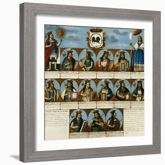 The Inca Dynasty, Peruvian School, Late 18th Century-null-Framed Giclee Print