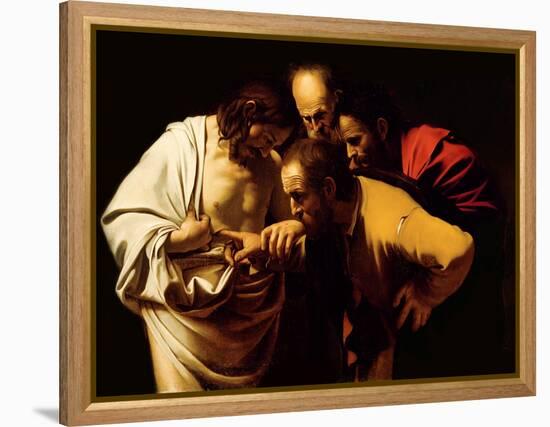 The Incredulity of St. Thomas, 1602-03-Caravaggio-Framed Premier Image Canvas