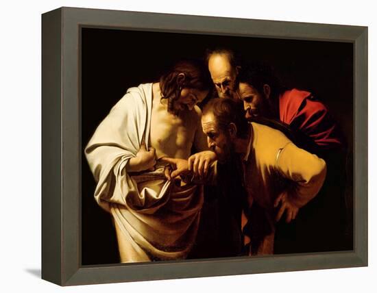 The Incredulity of St. Thomas, 1602-03-Caravaggio-Framed Premier Image Canvas