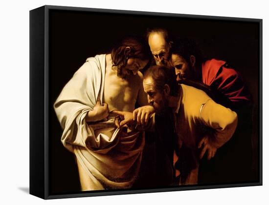 The Incredulity of St. Thomas, 1602-03-Caravaggio-Framed Premier Image Canvas