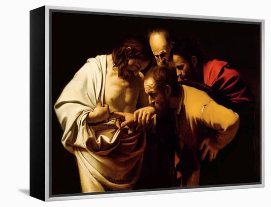 The Incredulity of St. Thomas, 1602-03-Caravaggio-Framed Premier Image Canvas