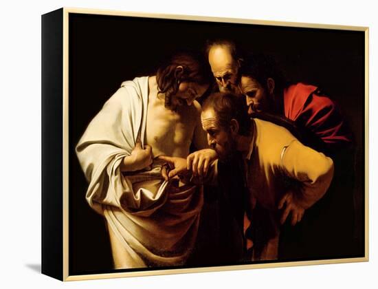 The Incredulity of St. Thomas, 1602-03-Caravaggio-Framed Premier Image Canvas