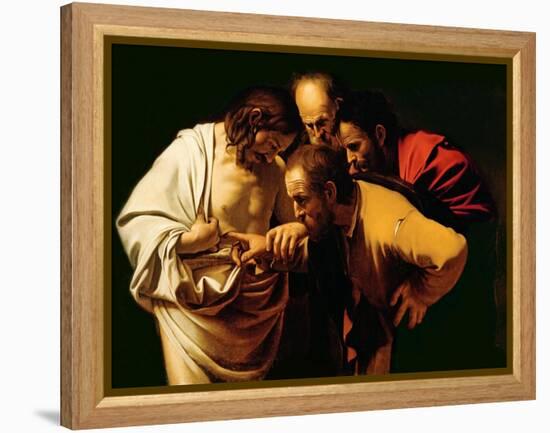 The Incredulity of St. Thomas, 1602-03-Caravaggio-Framed Premier Image Canvas