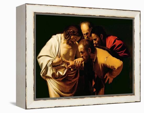 The Incredulity of St. Thomas, 1602-03-Caravaggio-Framed Premier Image Canvas