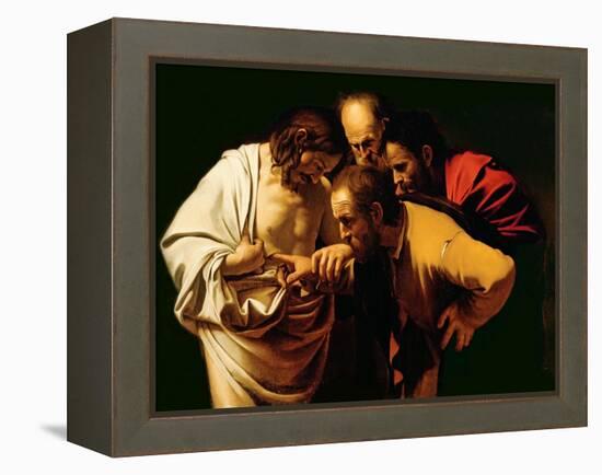 The Incredulity of St. Thomas, 1602-03-Caravaggio-Framed Premier Image Canvas