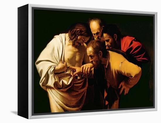 The Incredulity of St. Thomas, 1602-03-Caravaggio-Framed Premier Image Canvas