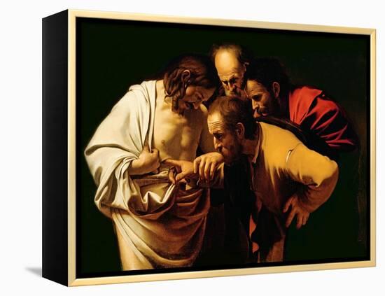 The Incredulity of St. Thomas, 1602-03-Caravaggio-Framed Premier Image Canvas