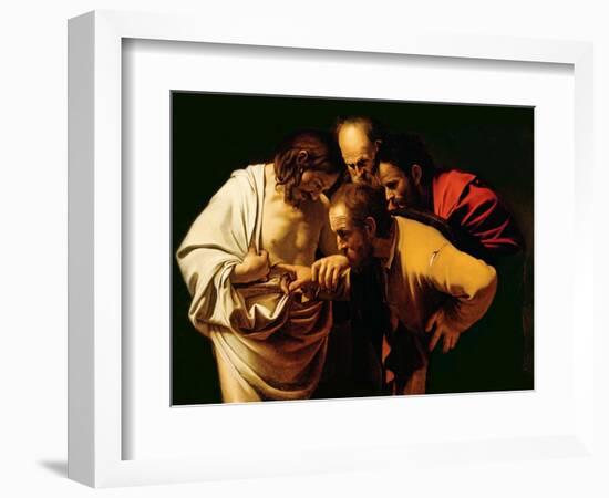 The Incredulity of St. Thomas, 1602-03-Caravaggio-Framed Giclee Print