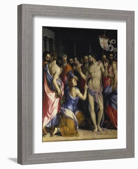 The Incredulity of St, Thomas, C. 1547-Francesco Salviati-Framed Giclee Print