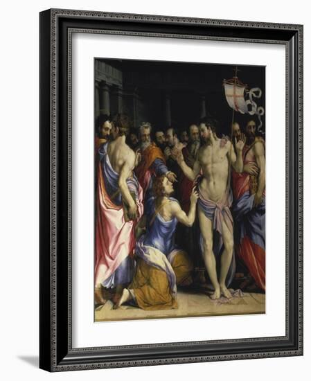 The Incredulity of St, Thomas, C. 1547-Francesco Salviati-Framed Giclee Print