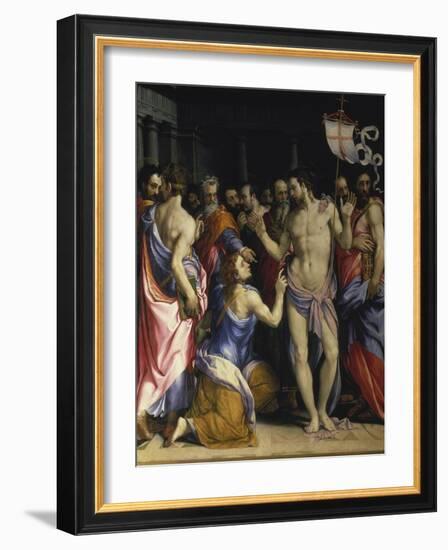 The Incredulity of St, Thomas, C. 1547-Francesco Salviati-Framed Giclee Print