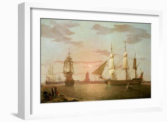 The Indiaman Ship 'Warley', One of the Most Important Ships of the British East India Company, Desc-Robert Salmon-Framed Giclee Print