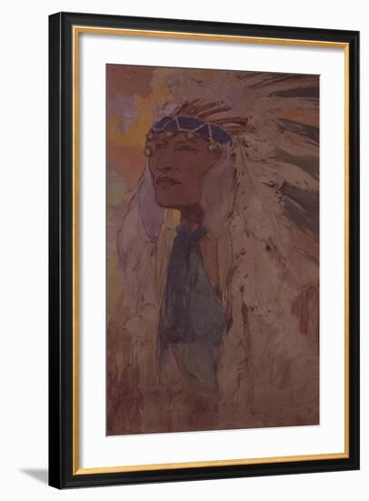 The Indian, 1904-Alphonse Mucha-Framed Giclee Print