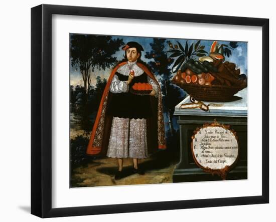 The Indian Chief of Quito in Full Dress,1783, Museo de America, Madrid, Spain-Vicente Alban-Framed Giclee Print
