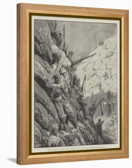 The Indian Frontier Rising, Gurkhas Descending a Pass in the Upper Mohmand Country under Fire-Richard Caton Woodville II-Framed Premier Image Canvas