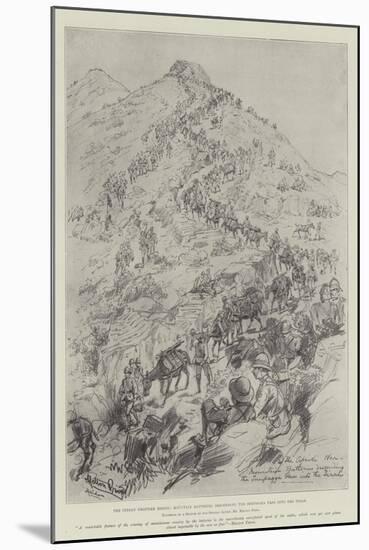 The Indian Frontier Rising, Mountain Batteries Descending the Sempagha Pass into the Tirah-Melton Prior-Mounted Giclee Print