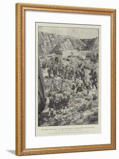 The Indian Frontier Rising, the Gordon Highlanders and Gurkhas Storming the Dargai Ridge-Richard Caton Woodville II-Framed Giclee Print